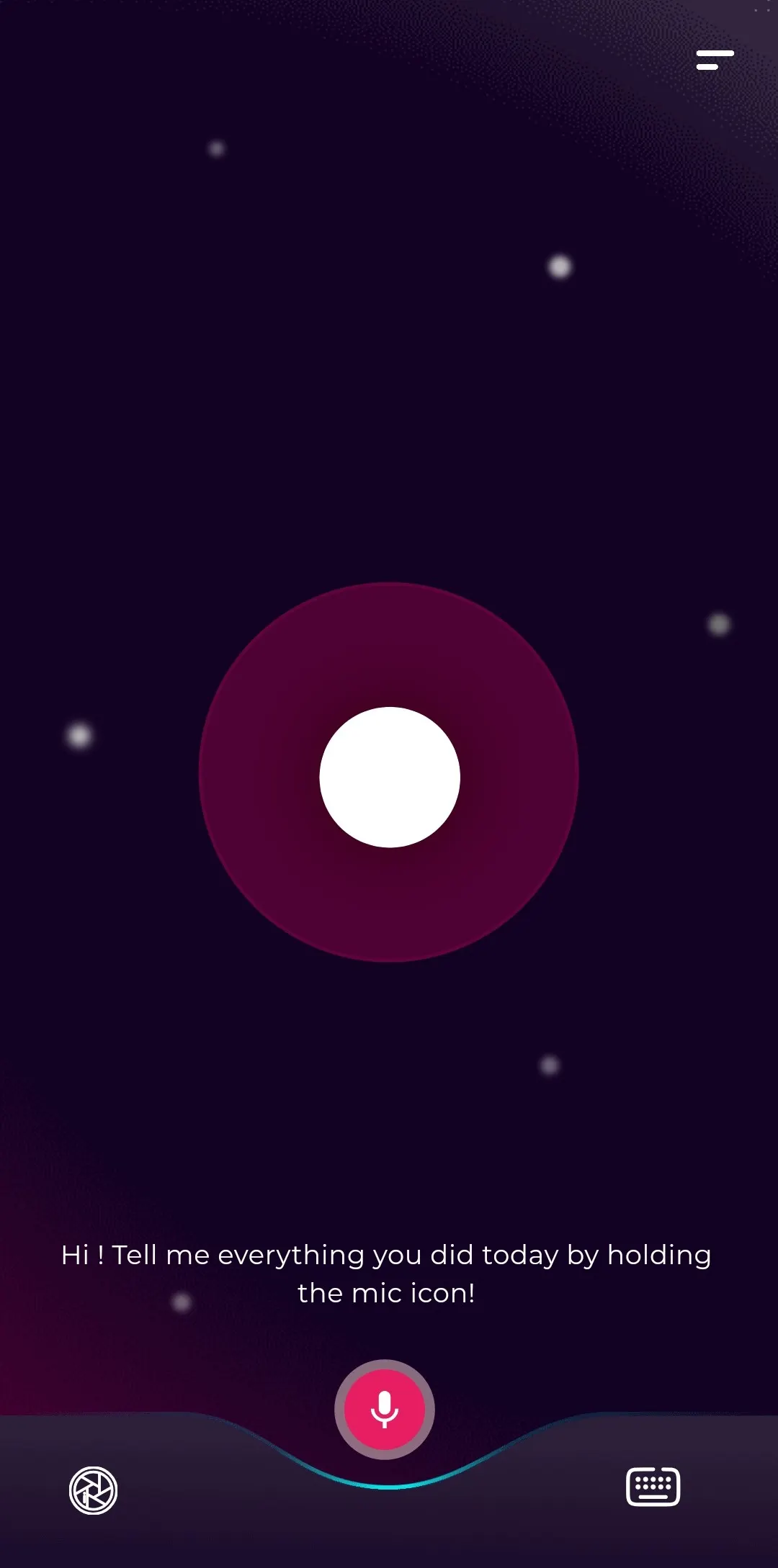 Sbody Tracker voice logging: hold the mic and describe your day